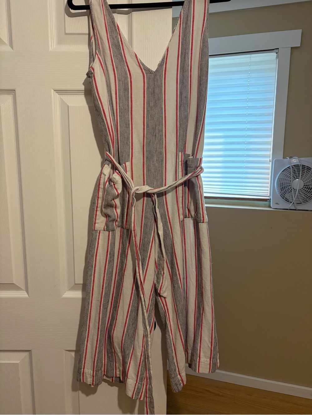 Gap Striped Red and Gray One-Piece Jumpsuit